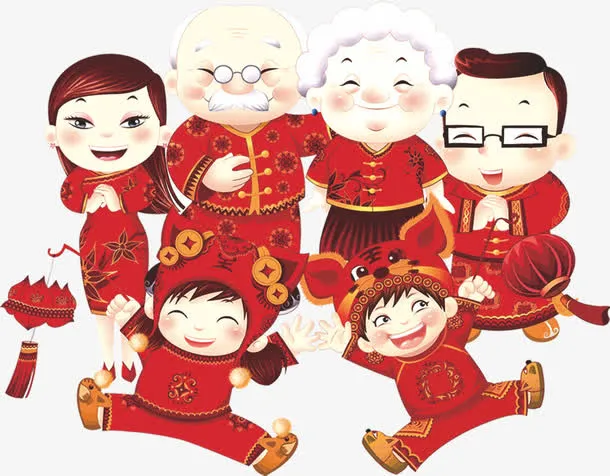 卡通全家福免抠