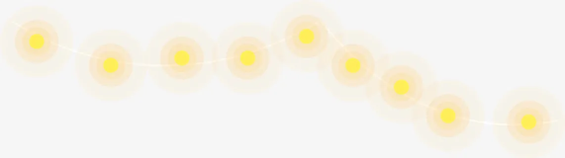 黄色梦幻美丽彩灯免抠