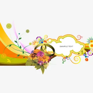 炫丽花卉装饰底纹矢量素材免抠