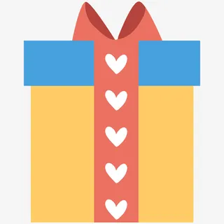 手绘卡通彩色礼盒免抠