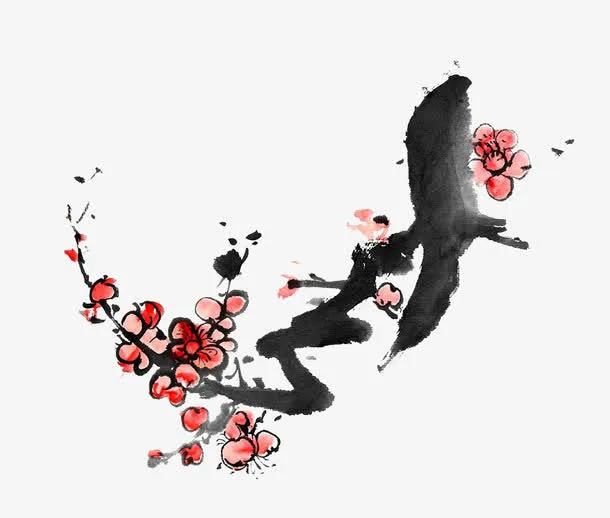 国画梅花免抠