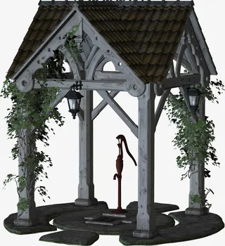 棕色创意亭子免抠