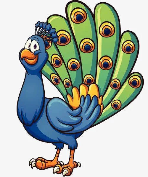 展屏的漂亮孔雀免抠