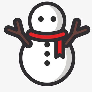 简笔绘画可爱雪人免抠