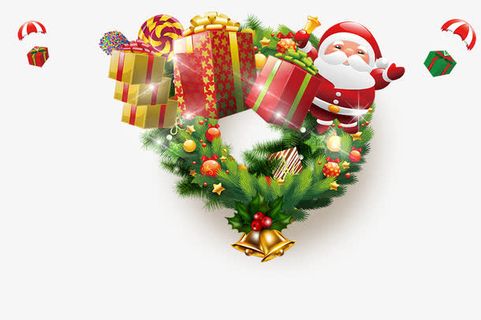 圣诞老人发礼物免抠