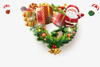 圣诞老人发礼物免抠