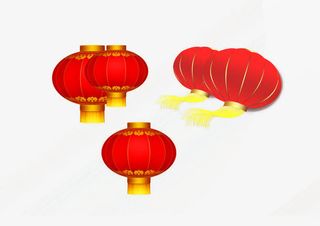 喜庆素材春 红灯笼免抠