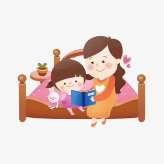 卡通可爱的母女免抠图免抠