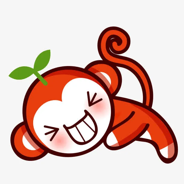 大嘴屁股红色可爱的猴子免抠
