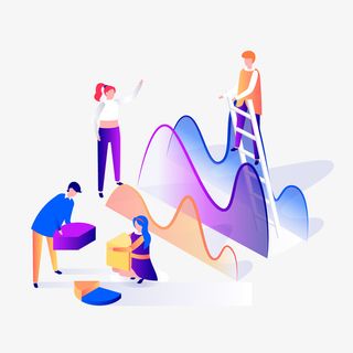 彩色渐变商务装饰免抠