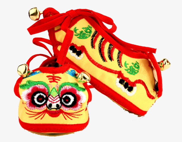 黄色虎头鞋免抠