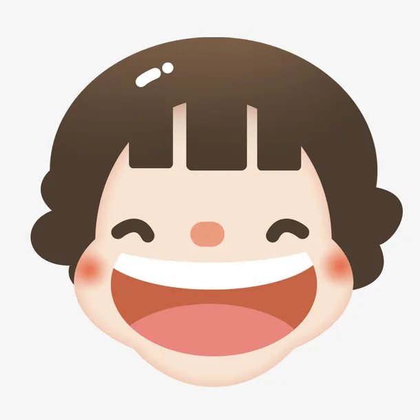 开心大笑设计插图免抠