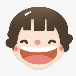 开心大笑设计插图免抠