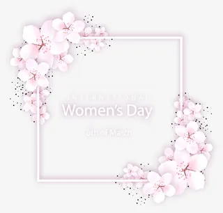 妇女节粉色花朵装饰免抠