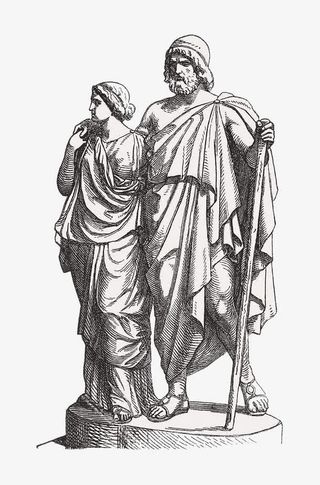 素描盲目的俄狄浦斯免抠