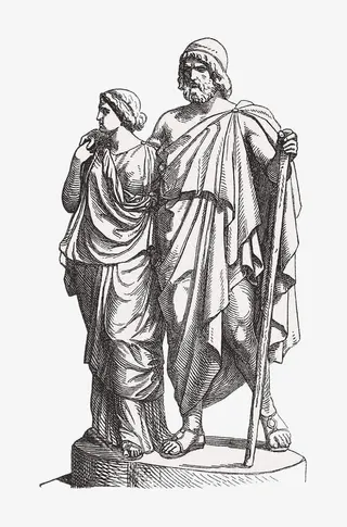 素描盲目的俄狄浦斯免抠