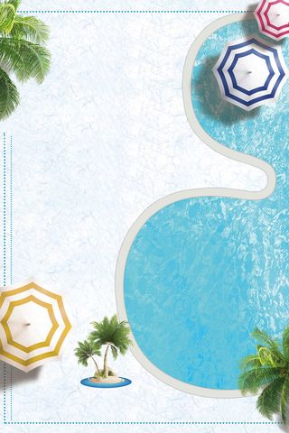 清凉夏季旅游海报背景素材高清