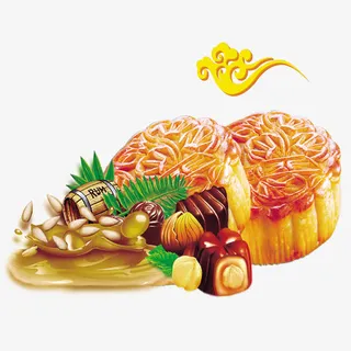 月饼云纹巧克力花生仁免抠