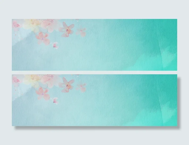 蓝色清新水彩风纹理banner高清