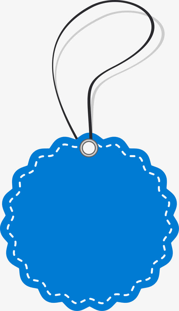 简约蓝色小吊牌免抠