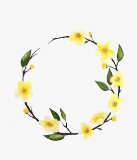 黄色花朵花环免抠