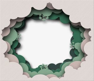 棕色简约云层边框纹理免抠