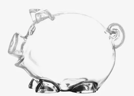 玻璃猪储蓄罐装饰图案免抠