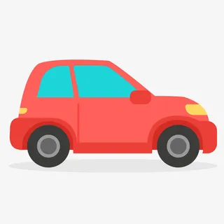 卡通红色汽车矢量图免抠