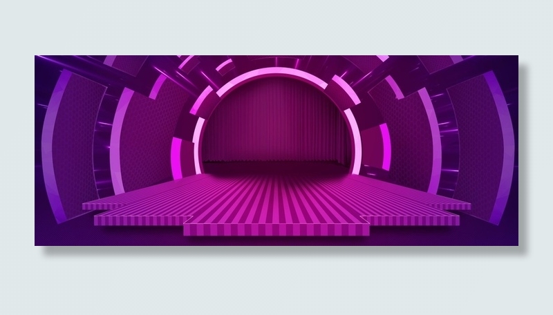 天猫会员日签到大气几何紫色护肤品海报背景高清