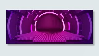 天猫会员日签到大气几何紫色护肤品海报背景高清