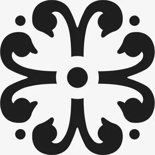 角花底纹花型对称平面图形免抠