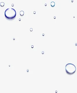 蓝色卡通晶莹水珠手绘免抠