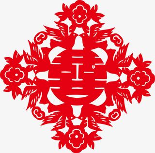 创意结婚喜字贴纸免抠