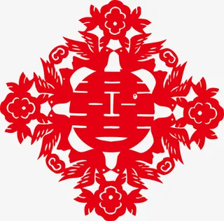 创意结婚喜字贴纸免抠