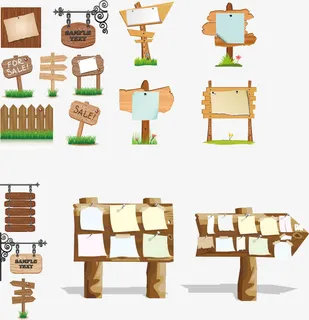 卡通木牌矢量图免抠 卡通木牌矢量图免抠