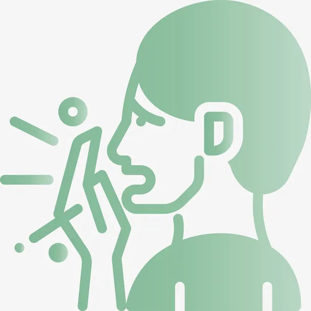手绘 卡通  安全  人物 咳嗽免抠