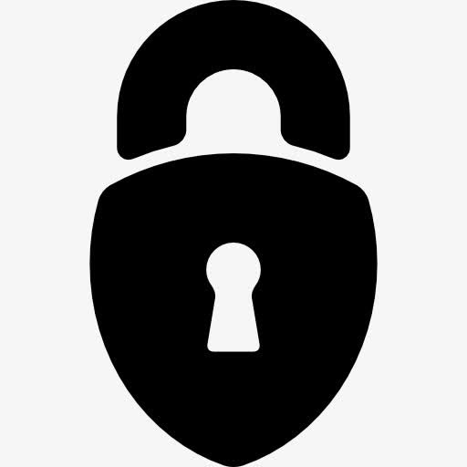 三角形挂锁形锁安全接口符号图标免抠