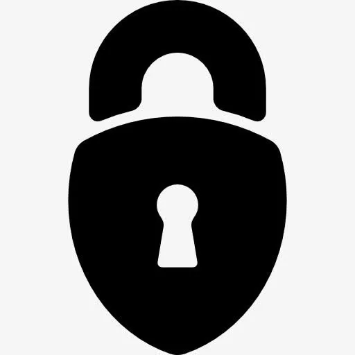 三角形挂锁形锁安全接口符号图标免抠