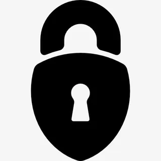 三角形挂锁形锁安全接口符号图标免抠