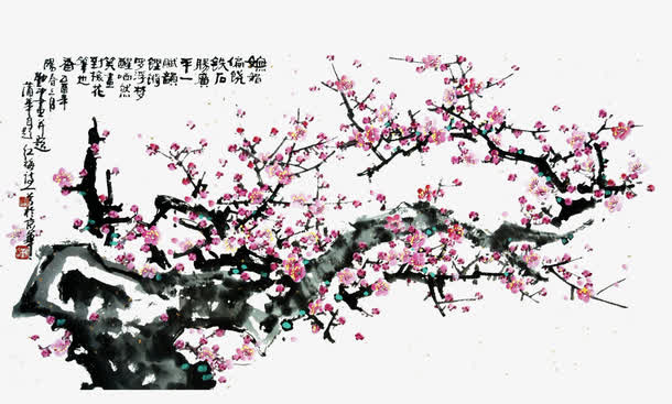 国画梅花免抠