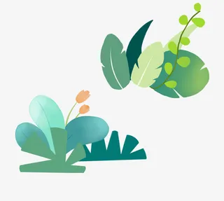 树叶手绘原创海报绿色矢量元素植物免抠