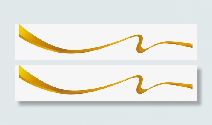 金色丝带矢量素材免抠