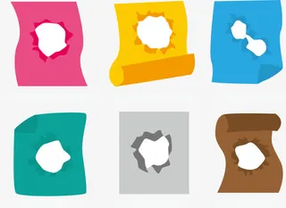 矢量图带洞的纸张免抠