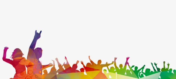 欢呼的人群创意素材图片免抠