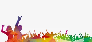 欢呼的人群创意素材图片免抠