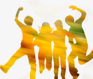 开学季黄色线条人物免抠