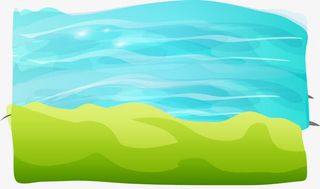 春天草地河流免抠