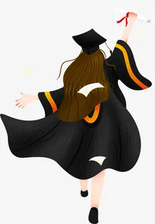 唯美青春文艺毕业季女生背影免抠