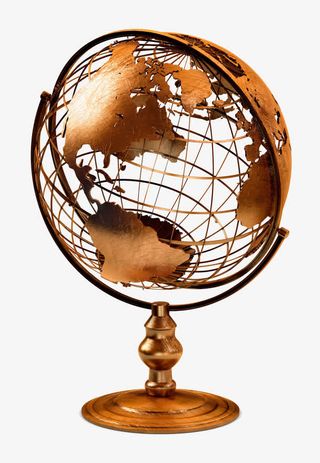 金色地球仪免抠