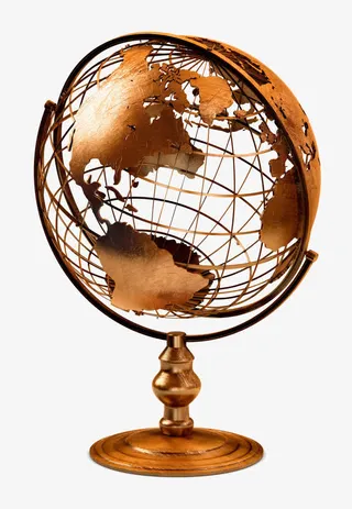 金色地球仪免抠